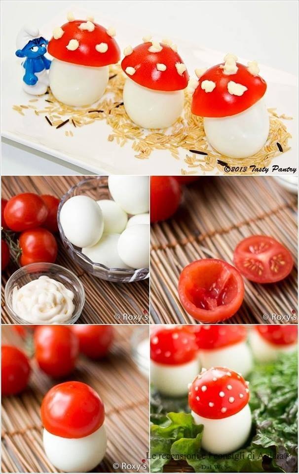 губки от яйца и домат